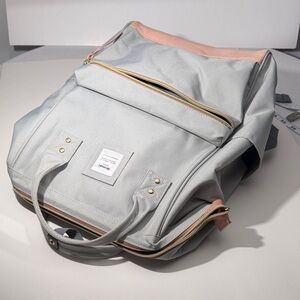 Elegant Gray and Pink Women's Backpack